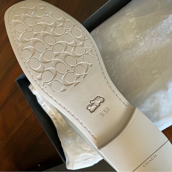 NWT COACH Emilia Silver Metallic Leather Ballet Flats - 9.5 - Picture 8 of 11